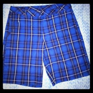 Men’s Fila Sport Blue Plaid Golf Shorts